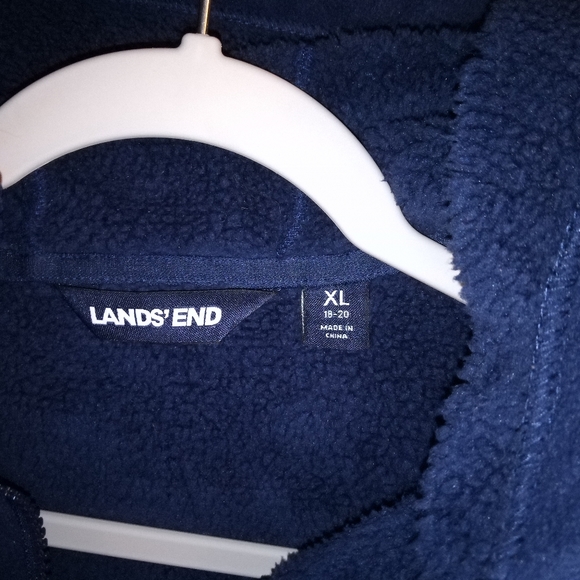Lands End woman's size XL blue zip up hoodie - Picture 4 of 5